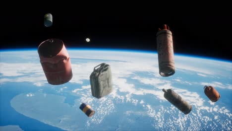 contaminación de la atmósfera del planeta tierra y el espacio