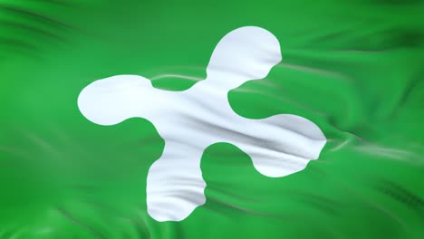 lombardy (region of italy) flag waving in the wind with highly detailed fabric texture. seamless loop