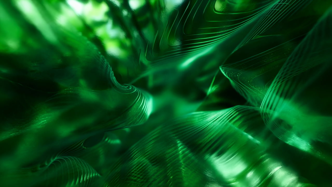 Abstract Green Organic Flowing Lines Background