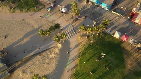 aerial view of venice beach path