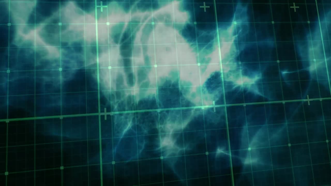 Animation of moving grid in green and black space