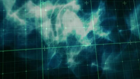 animación de la cuadrícula en movimiento en espacio verde y negro