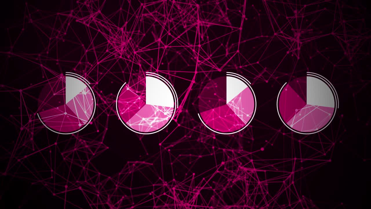 datos y estadísticas de informes, animación con diagramas gráficos.