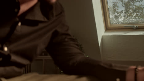 man looking at a crystal ball
