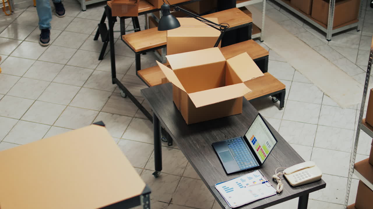 Warehouse Office with Boxes and Shipping Supplies