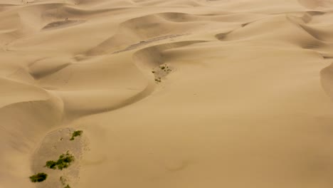 Drone-flight-over-dune-and-desert,-dunas-de-maspalomas,-gran-canaria