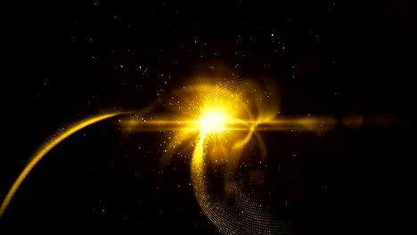 beautiful abstract gold color digital particles light and dust background