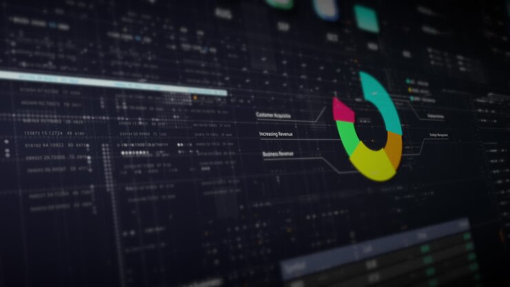 Dynamic data visuals for business info graphics, animated charts, and data-driven insights for a business meeting mock-up. Explore the world of trading, stock exchanges, and crypto