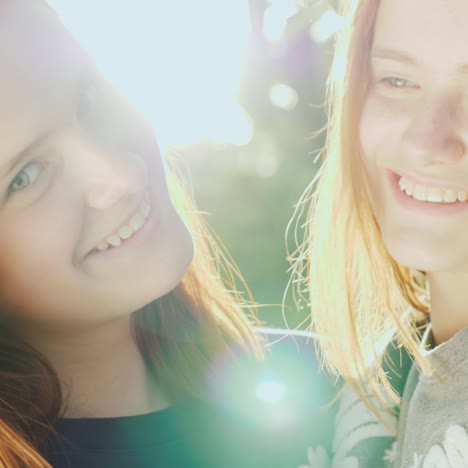 portrait of happy twin sisters