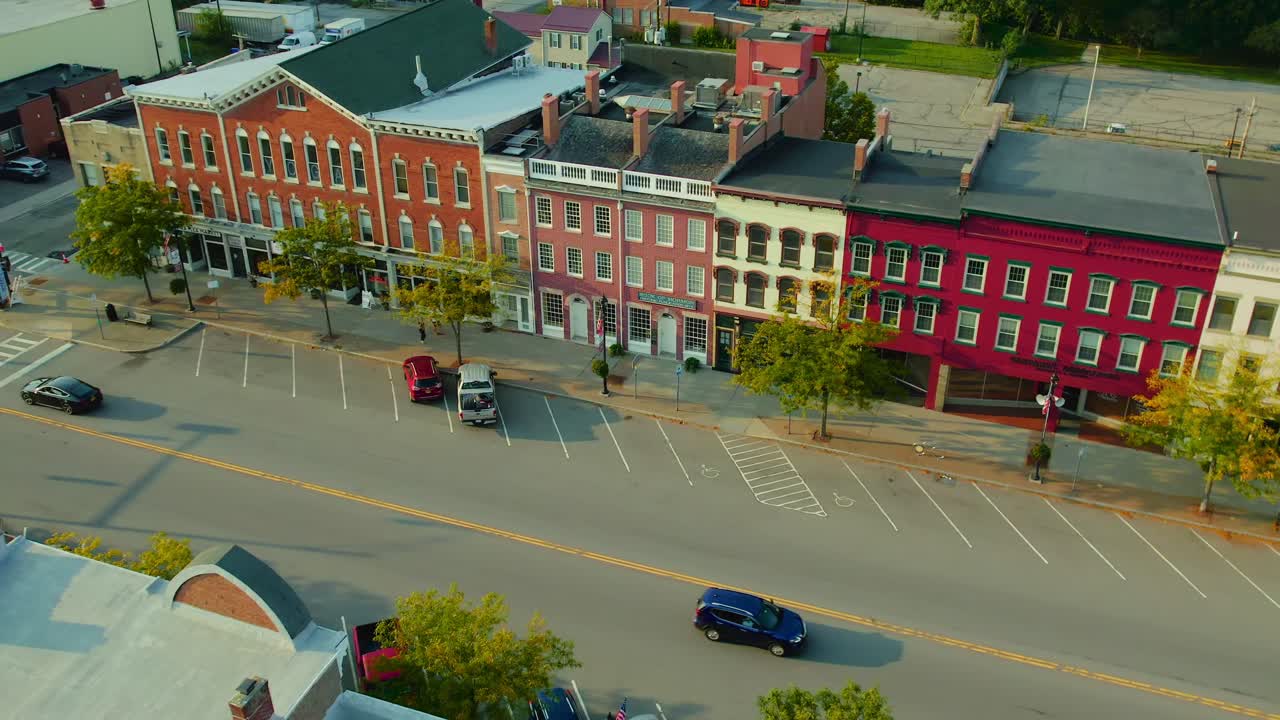 뉴욕 팔미라 시내의 드론 촬영