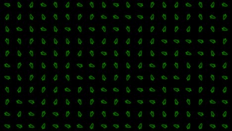 christmas tree tiled background animation pattern in glowing green and black