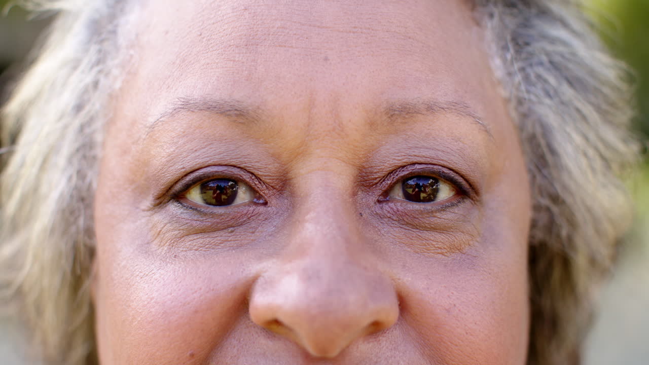 Close-up of senior woman's eyes, showing joy and wisdom in her expression
