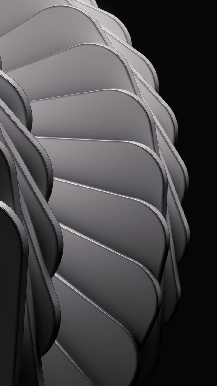 Sfondo con geometrie di forme creative rotanti, rendering 3D