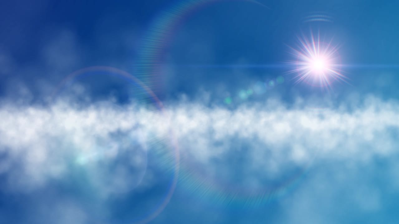 빛 애니메이션과 알파 매트와 함께 하늘에서 자연스러운 움직임 구름의 원활한 루프