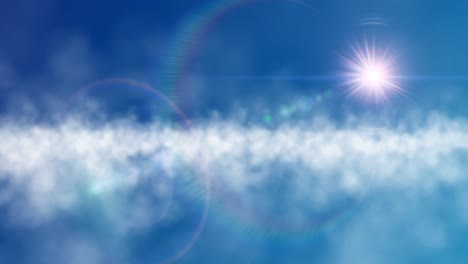 bucle sin costuras nubes de movimiento natural en el cielo con animación de sol y alfa mate