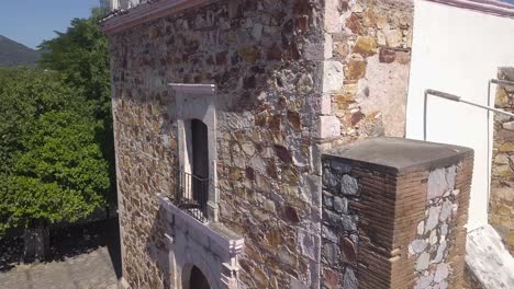 aerial close up of historic church building, popular sightseeing spot