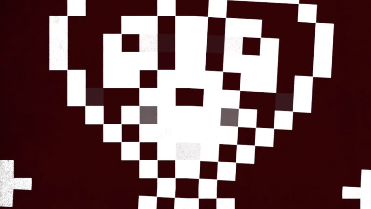 rostro pixelado colorido mirando hacia la derecha