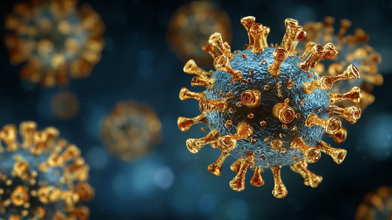 Visualizzazione ingrandita della struttura di un nuovo coronavirus, che mostra le sue proteine spike uniche e le caratteristiche superficiali sotto osservazione scientifica