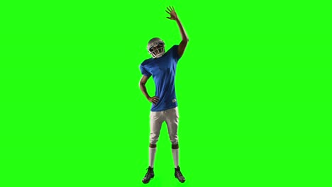 american football player on green screen