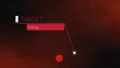 animation of target finding text over red banner with red spots over red clouds