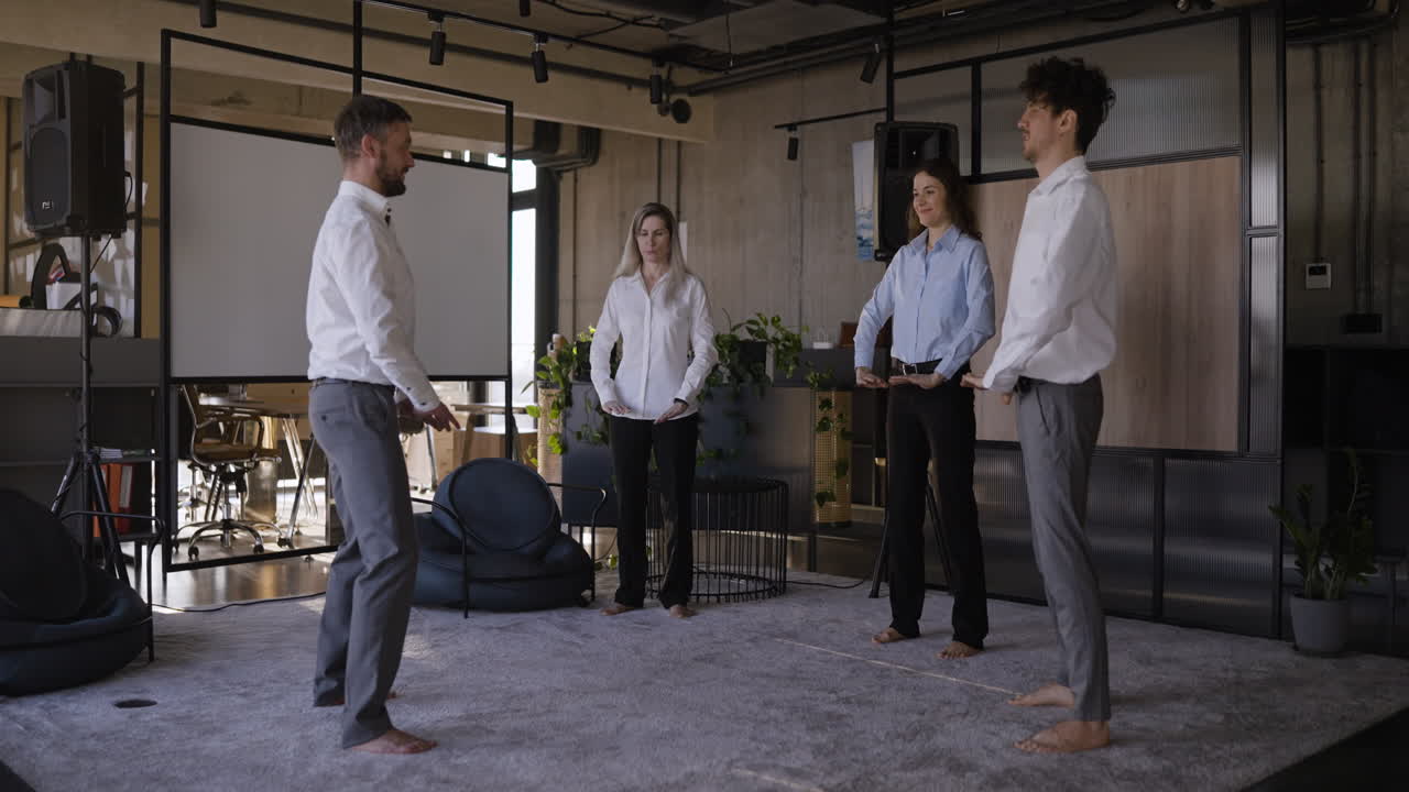 Group Mindfulness Exercise in Office