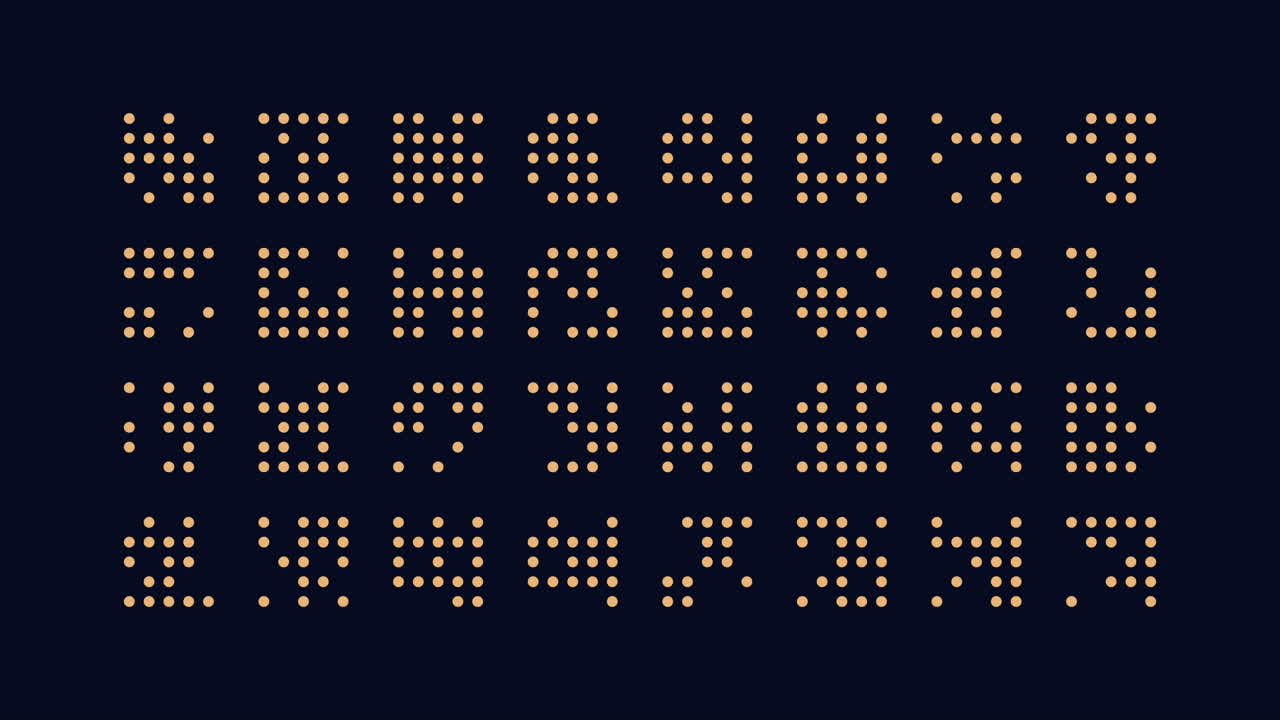 Grid of green dots forms resemblance of number