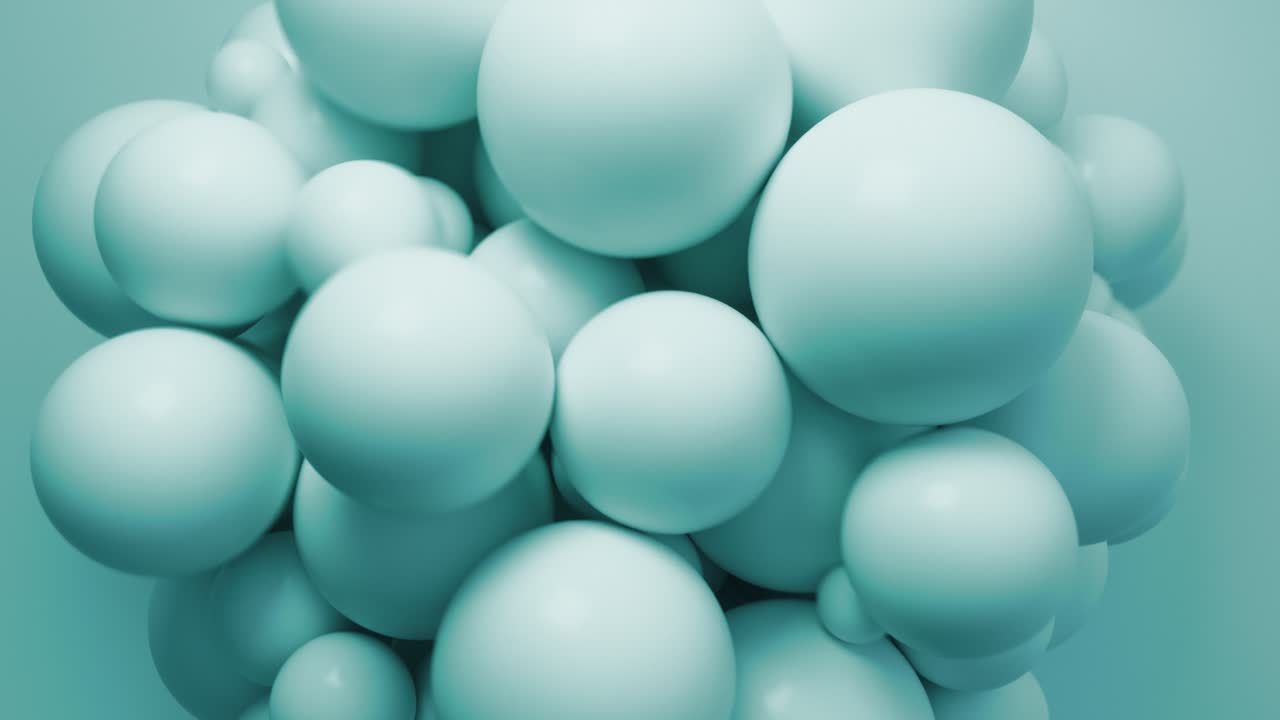 Abstract Cluster of Mint Green Spheres