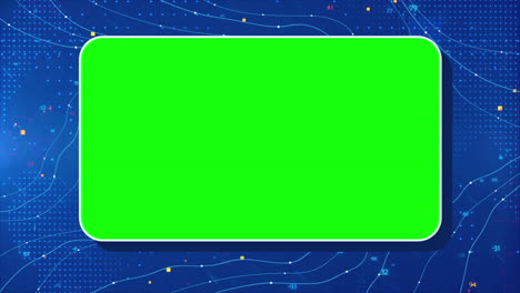 digital modern hud green screen placeholder with hi tech elements 2d lines connection network colorful dark blue stylized bright background for video editing film commercial youtube stock footage