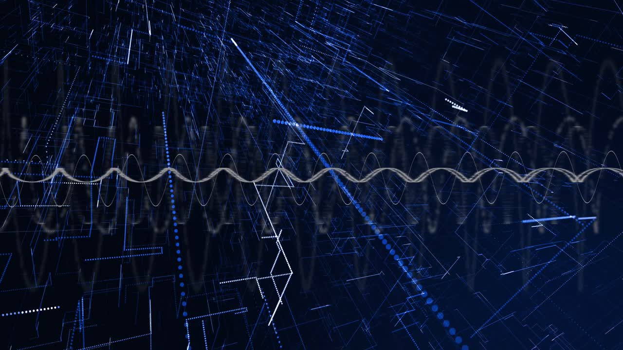 Animation of spots and shapes on black background