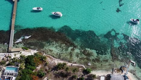 An-aerial-shot-of-snorkeling-in-the-tropical-sea