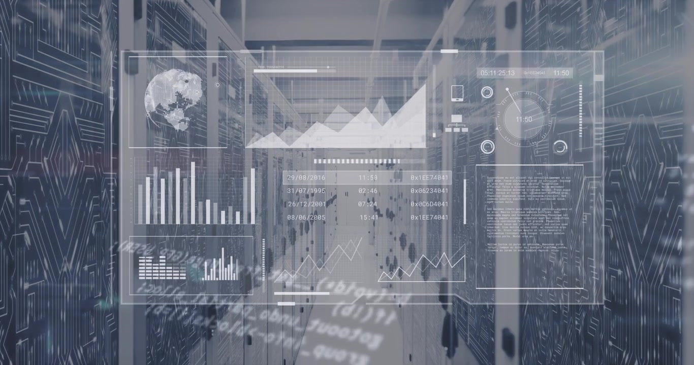 Animation of digital screen with and data processing over servers