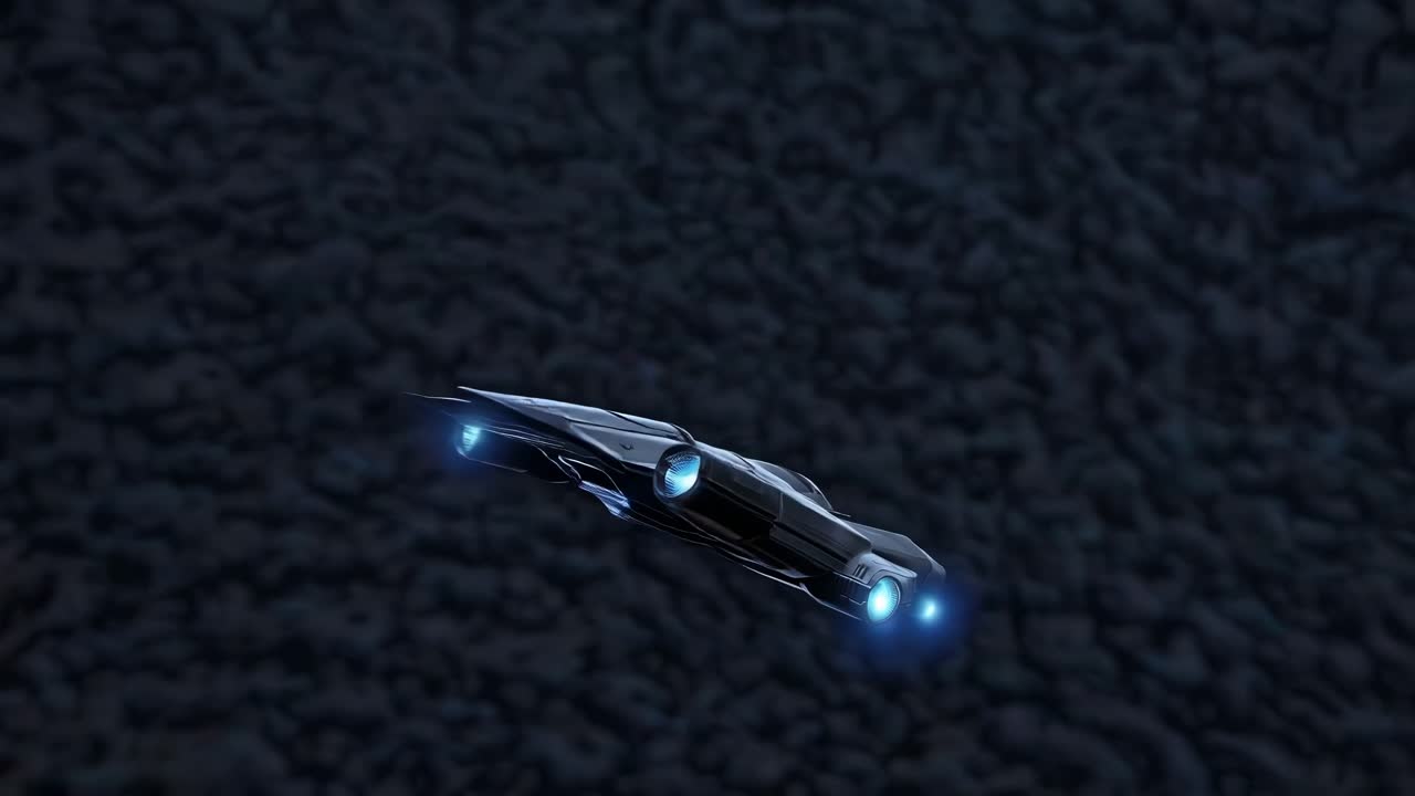Futuristic Spaceship in Space