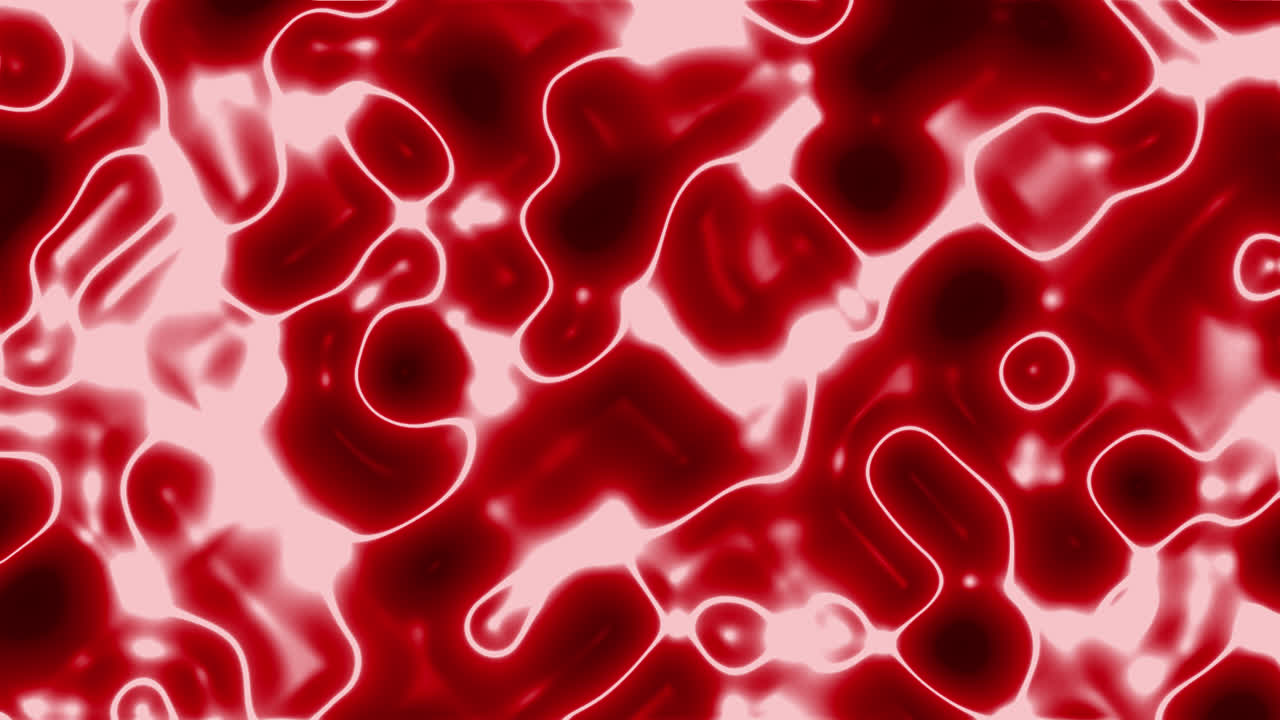 Abstract Red Organic Fluid Cells Pulsating and Flowing