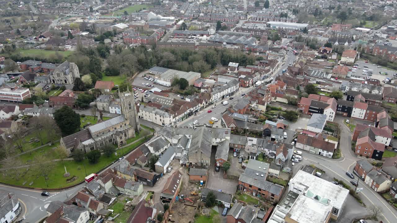 halstead essex high street y town uk imágenes aéreas 4k