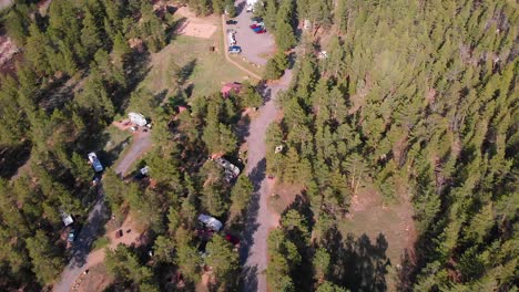 aerial view of colorado mountain campground