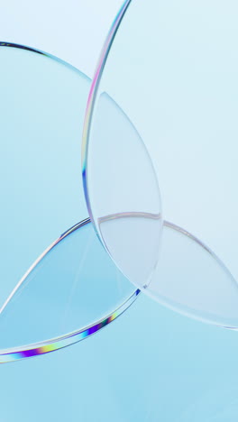 transparent curve glass, 3d rendering.