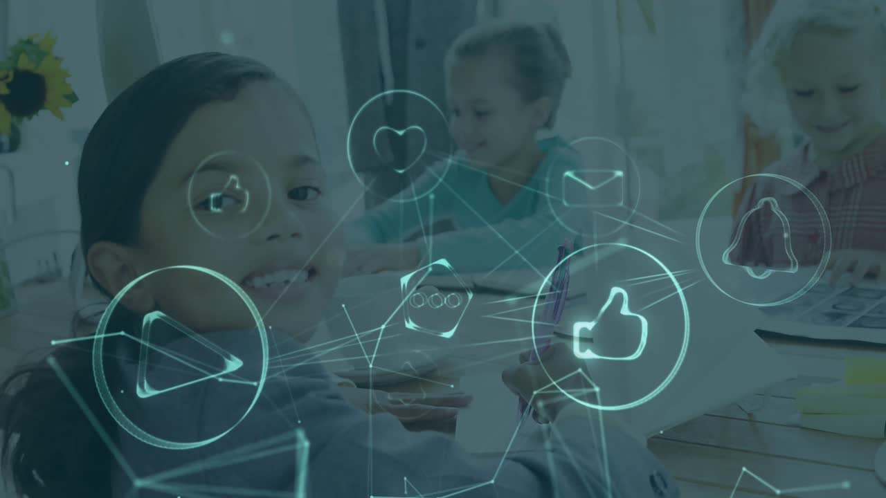 교실에서 일하는 젊은이들에 대한 사회적 아이콘입니다.