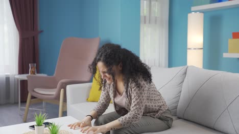 the young woman having a nervous breakdown is angry and does not feel well.