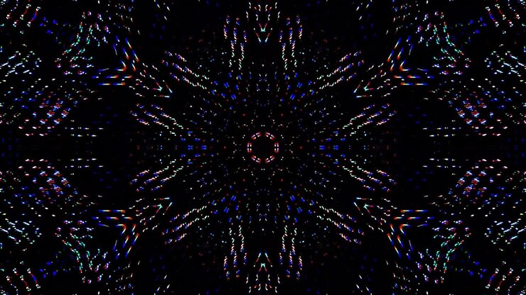 shining bright lines set wave motion, color full, on black background