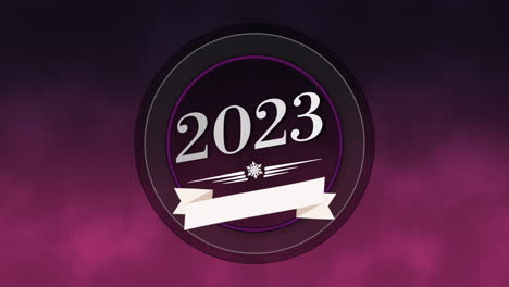 2023-Números-En-Círculo-Con-Cinta-En-Degradado-Púrpura