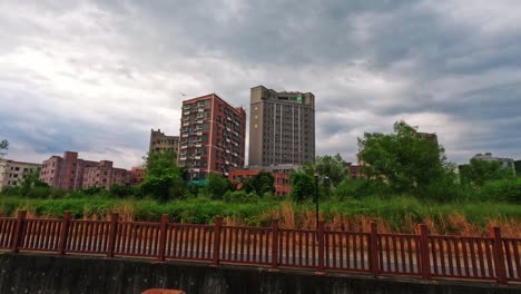 stunning hd footage of a residental buildings in the city of shenzhen, china