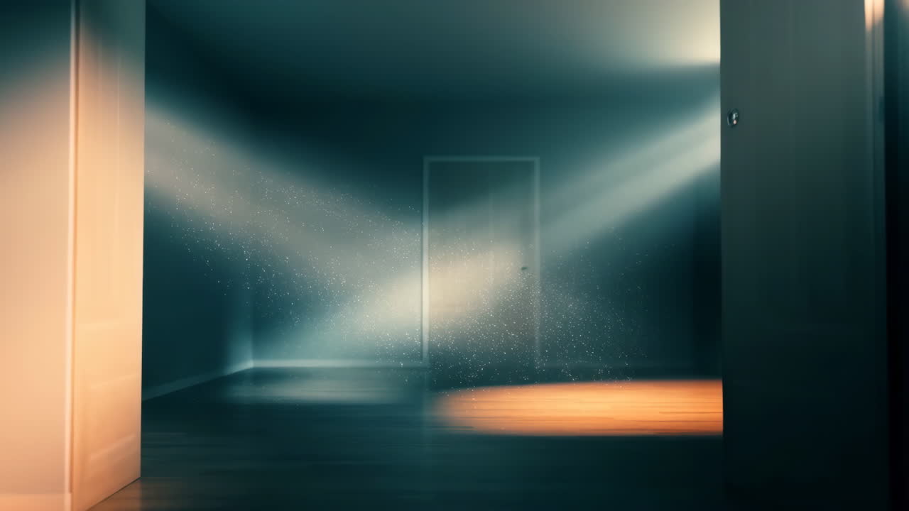 Ethereal Light Beams in a Dusty Empty Room