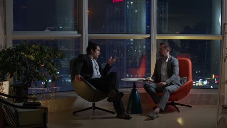 business meeting at night