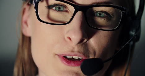 female technical support operator with headset