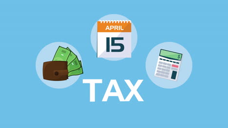 tax day animation with calendar and calculator