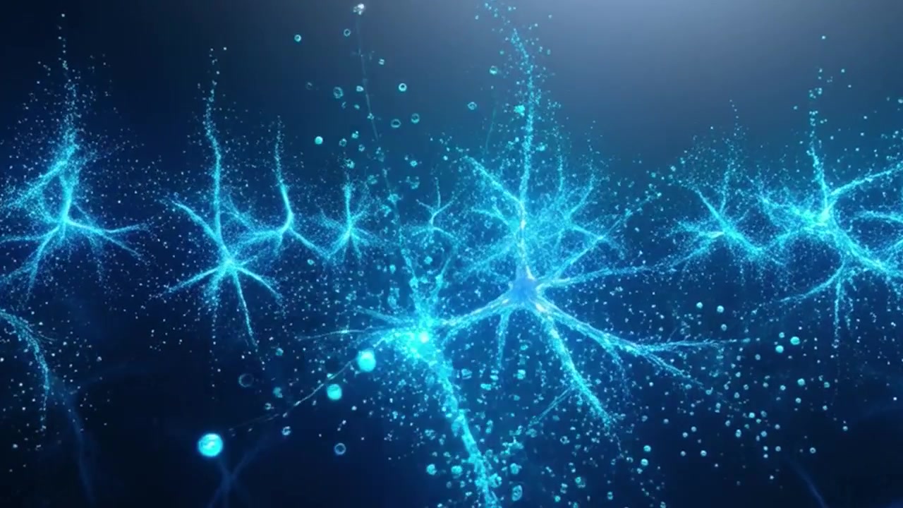 Abstract Animation of Glowing Neurons and Neural Network Connections