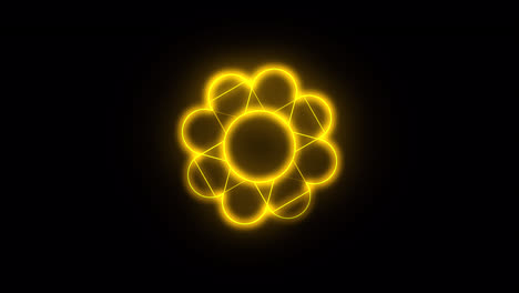 Twirling-golden-glowing-colored-flower-for-circular-shaped-logo-animation