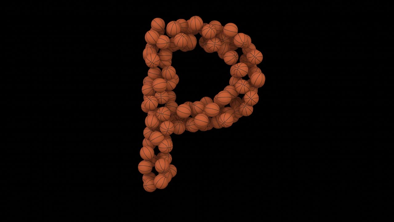 animación de bucle de baloncesto letra p