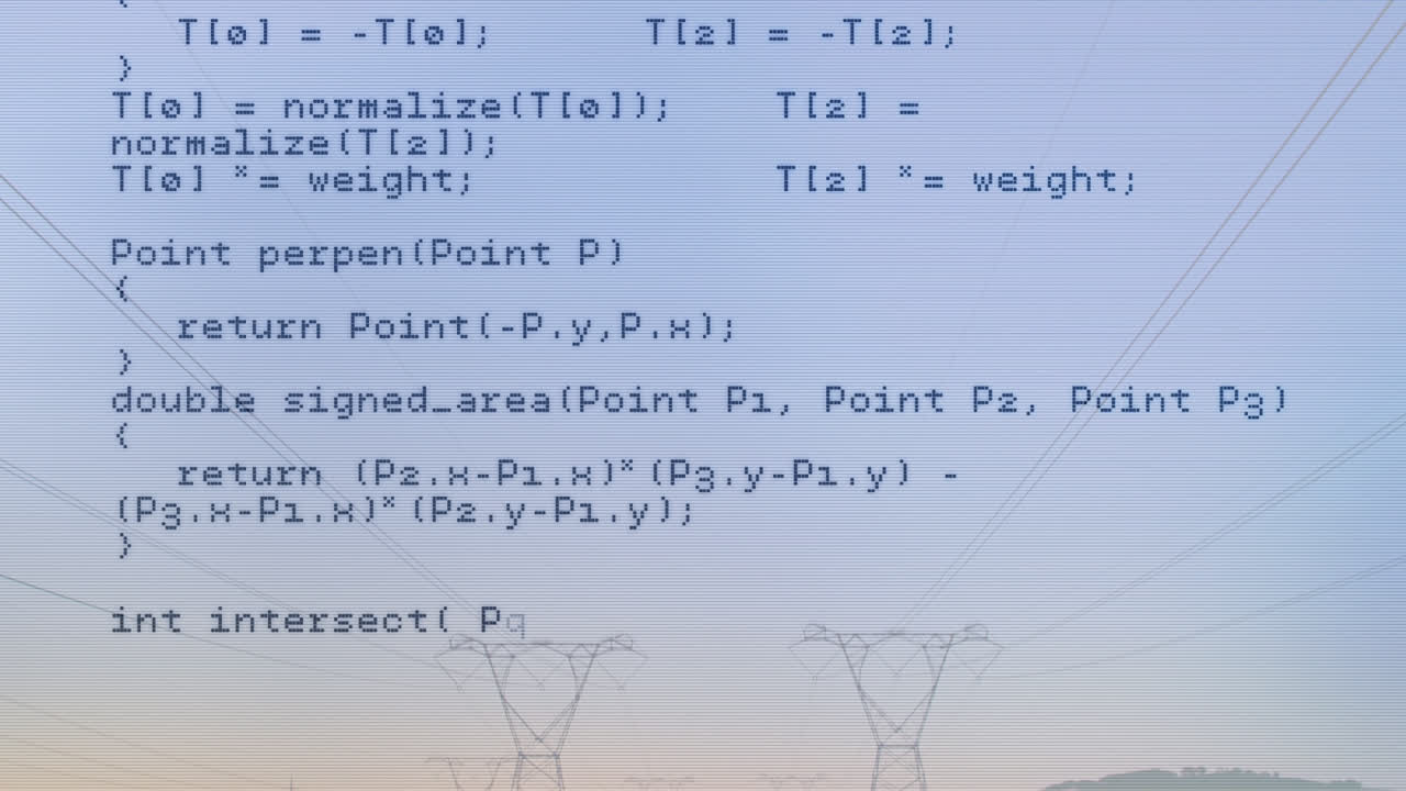 анимация обработки данных над пилонами и небом