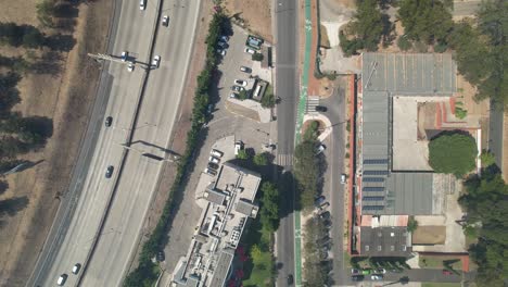 top view of highway traffic in the city of lisbon, portugal